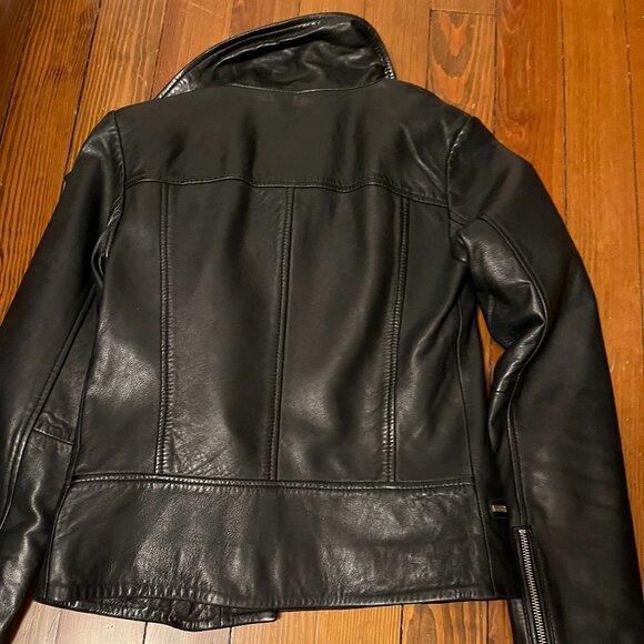 All Saints Bales Leather Biker Jacket, Size 2, Black. - Picture 8 of 11